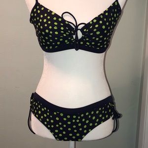 ROXY Navy/Green dot bikini